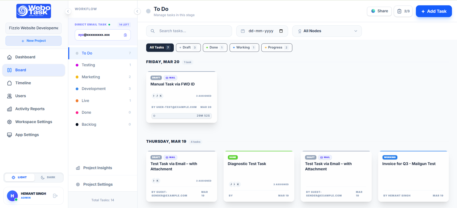 Light Mode Dashboard