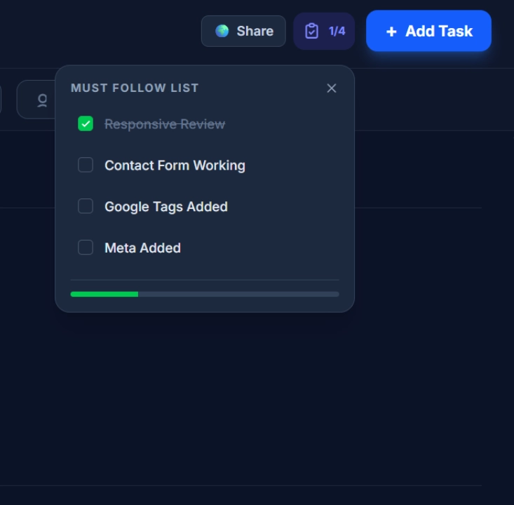 Project SOP Must Follow List - Enforce quality benchmarks with mandatory SOPs